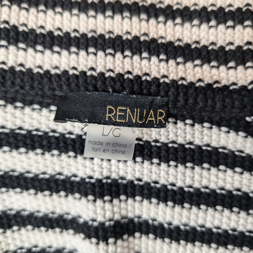 Pre-owned Renuar Black and White Striped Sweater with Yellow Accents - Picture 8 of 8